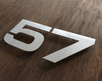 Metal House Numbers raw finish aluminum for outdoor use, House Décor numbers, Front Door Numbers décor, Modern house address numbers
