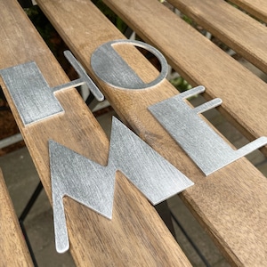 Brushed/painted letters, HOME metal letters, any CUSTOM cutout aluminum letters, address business signage, indoor outdoor aluminum letters