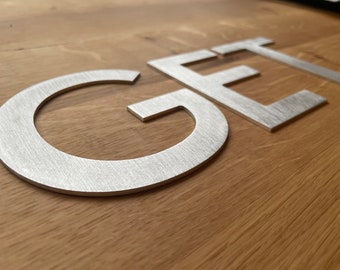 Shiny aluminum Small or  Big Metal letters, 2" to 12" tall Metal letters, Shiny aluminum letters for inside or outside, Custom letters signs