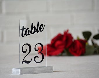 Klare Acryl Hochzeit Tischnummern, modernes Dekor (6 x 4 inches)