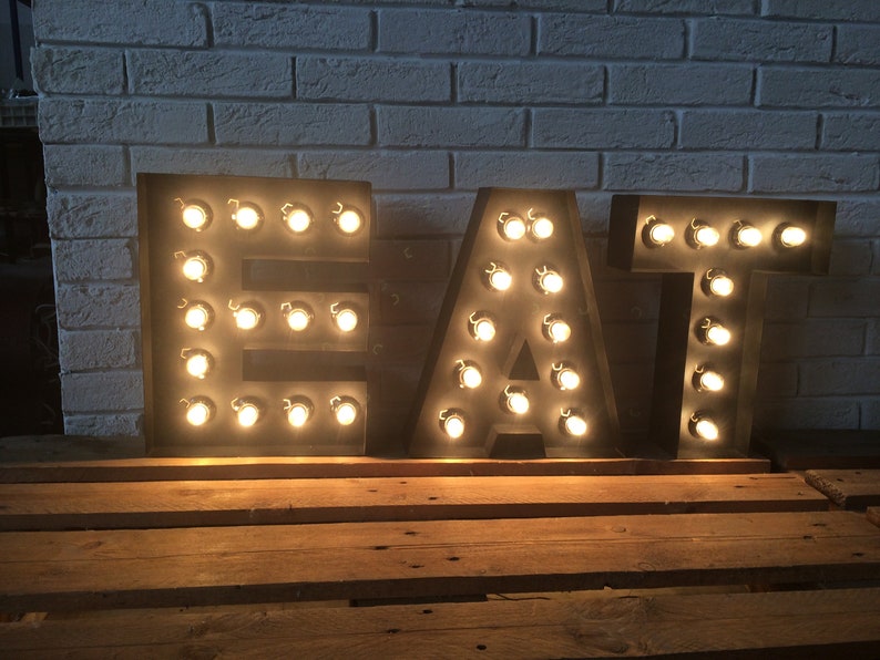 Metal Light up Letters Company Sign Large 18 Inches Metal Etsy