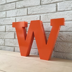 Letras de metal serifadas, alfabeto e números 3D grossos, letras de metal para decoração de parede, letras 3D para parede de escritório ou bar, letras de parede de metal