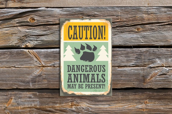 Caution Dangerous Animals, Vintage Plaques, Retro Plaques, Plaques