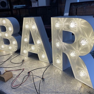 15&quot; Marquee Letters LED bulbs, Light up signs for wedding, partys, Vintage light up decor, BAR, Cafe letters