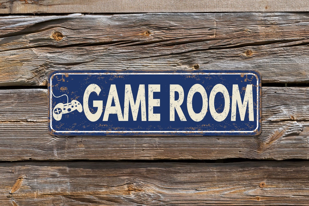 GAMEROOM Vintage Decor Sign, Rusted Wall Decor, Door Sign in Retro ...