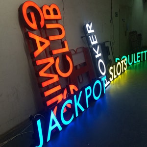 LED Signs - large led letters for OUTDOOR, lluminated Sign Letters Alphabet Letters, Dimensional Custom Text Glowing Backlit Channel Letters