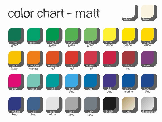 Komatex Color Chart