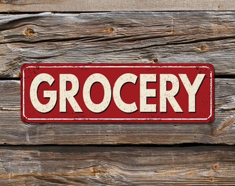 Grocery Sign. Business Sign, vintage sign, Door sign, Rusty, farmhouse Sign, Retro Sign for Store