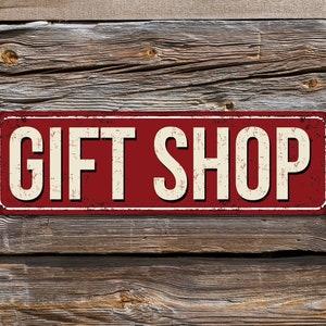 GIFT SHOP retro Sign. Business Sign, vintage sign, Door sign, Rusty, Farmhouse decor, Retro Sign for Store
