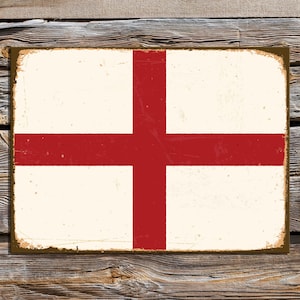 Vintage Metal Sign England Flag - World Flags Worn Style -Rustic Metal  Hanging flag sign, Wall Art, England Flag, Wall Art, Retro