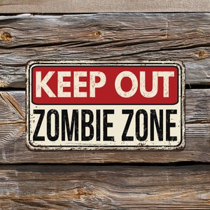 Keep out Zombie Zone funny kids room door sign. Teen room door sign. Wall decor sign zombies. Zombie Decor. Zombie Sign. Halloween decor.