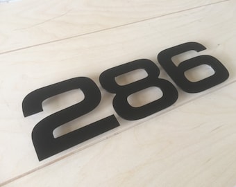 Metal House Numbers  mount holders raw scratched  aluminum Powder Coated  Black White Silver or Gold for outdoor use