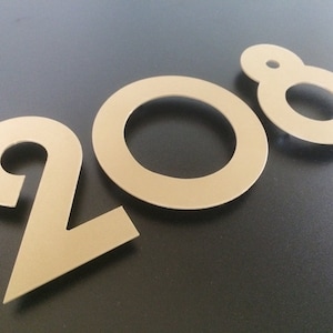 An der Wand montierte Hausnummern aus Metall, Hausnummern aus gebürstetem Aluminium oder lackiert, Straßenmetallnummern, Adressschilder aus Aluminium