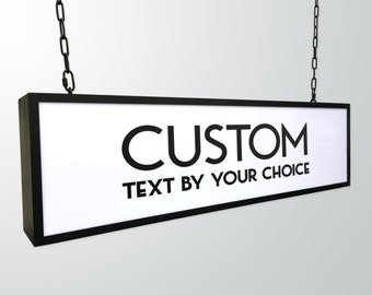 Custom text light box sign. LED sign with your logo. Cofee & Bar light up sign. Business front store sign