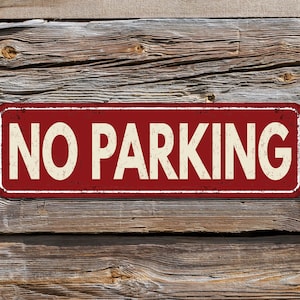 Metalen bord NO PARKING, verroest, plaquette retro/vintage plaquette
