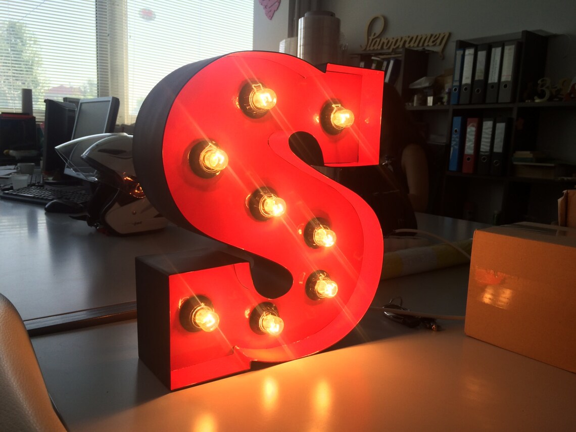 Light up Sign Metal Letter Letter Light Large Metal Letter Etsy