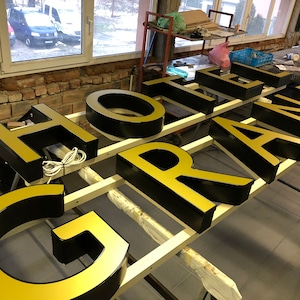 Large metal letters with LEDs for OUTDOOR,LED letters,  lluminated Sign, Letters Alphabet, Metal Letters, Channel Letters, Letters led,