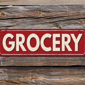 GROCERY Sign. Business Sign, vintage sign, Door sign, Rusty, farmhouse Sign, Retro Sign for Store