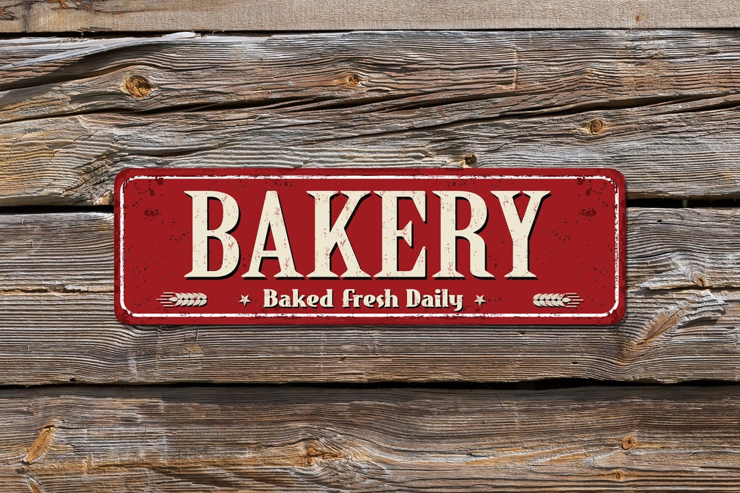 STORE Signs Wall Decor BAKERY Sign. baked Fresh Daily. Bakery Wall
