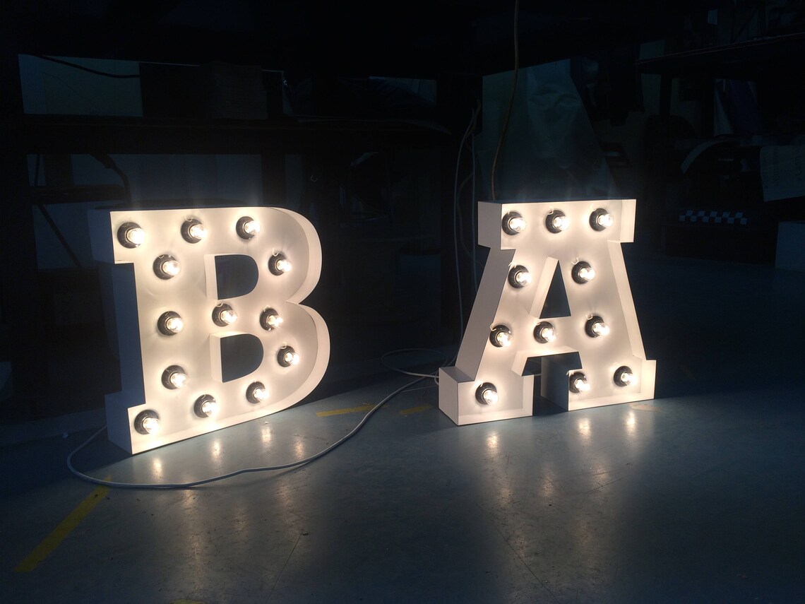 Free Shipping Big Letter Light Up. Letters Lights. Large Wall Etsy