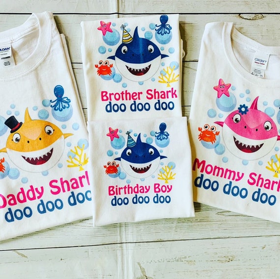 Baby Shark Birthday Baby Shark Family Matching T Shirts Etsy - roblox birthday boy t shirt etsy