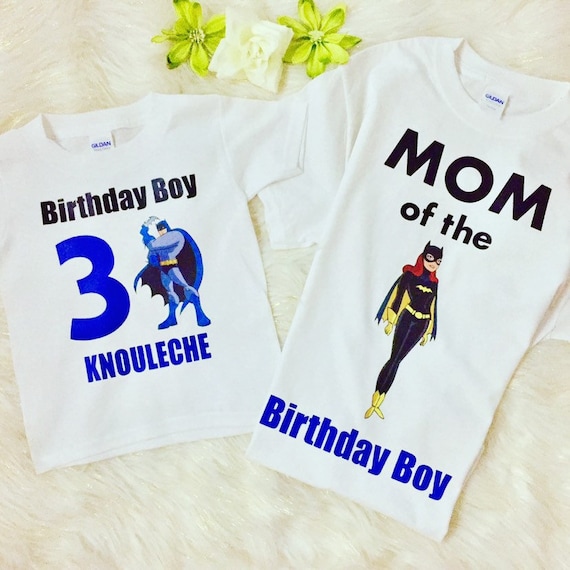 Batman Birthday Boy T Shirt Batman Birthday Mom And Son Etsy