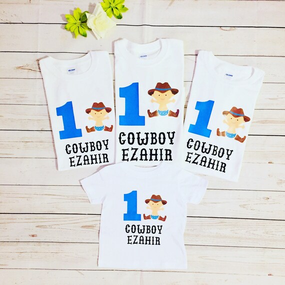 Cowboy First Birthday Family Matching Shirts One Birthday Etsy