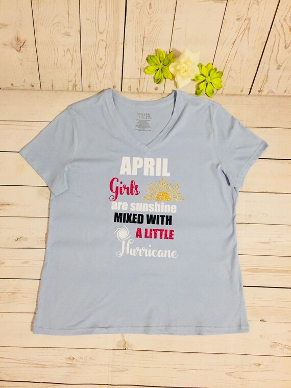 April Birthday Girls T Shirt April Birthday Girls Birthday Etsy - unofficial roblox t shirt personalize with gamer username etsy