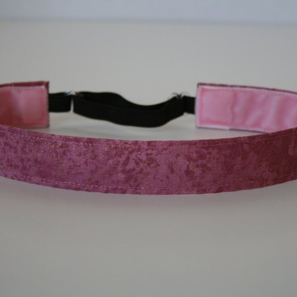 Dusty Rose w/Sparkle Non-Slip Adjustable Headband