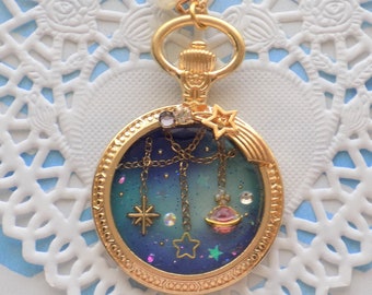 Hanging Galaxy Compass Necklace
