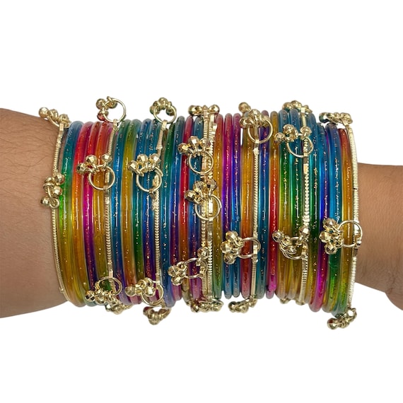 Rainbow Kashmiri Ghungroo Bangles | Multi Color Bridal Bangles