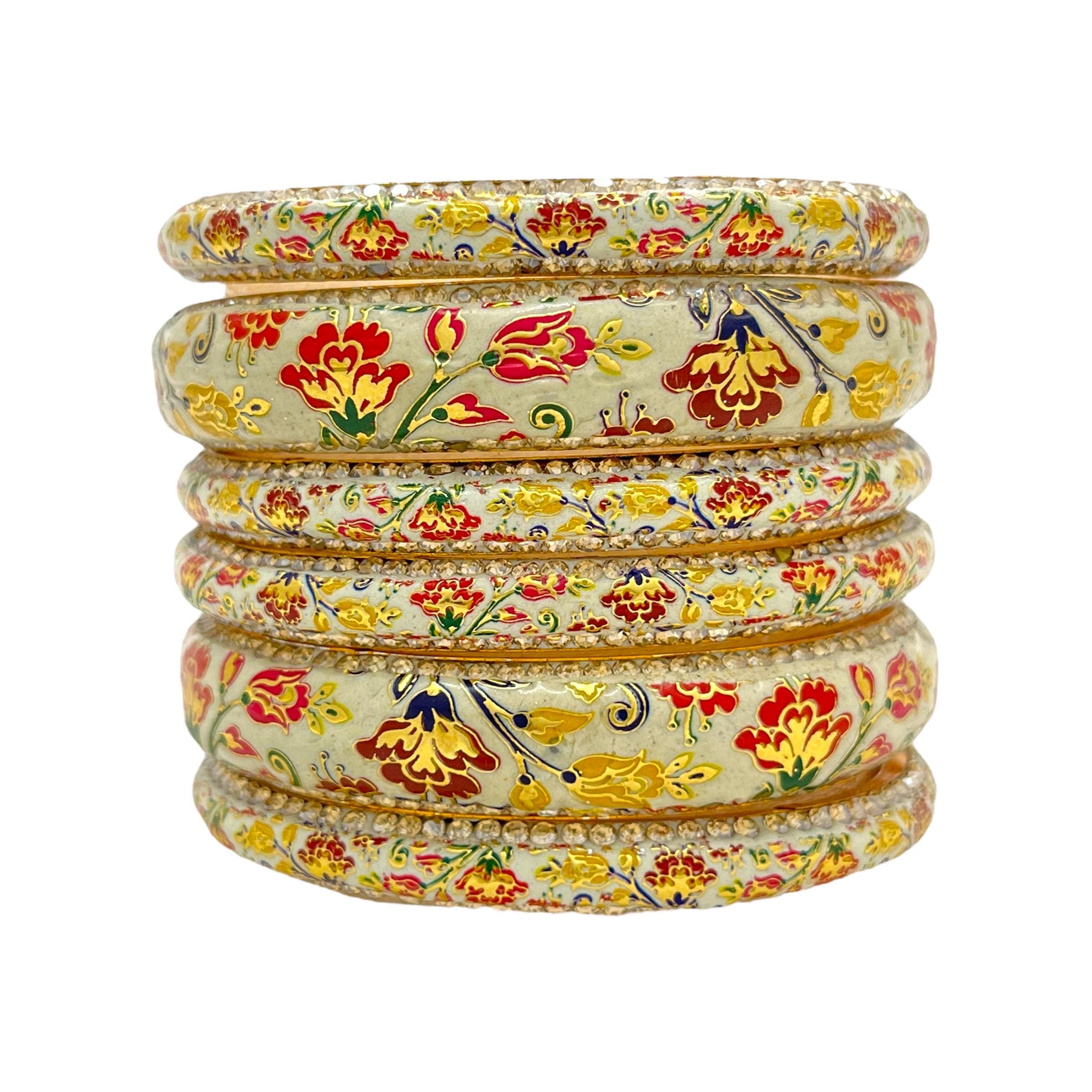 Kashmiri Handmade Lac Meenakari Bangles: Indian Wedding Jewelry - Etsy