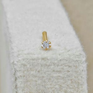 tiny gold nose stud, 18k solid Gold Nose pin, diamond Nose pin stud, gold Stud, Real Solid Gold Nose Stud, gold Nose Stud, 18k