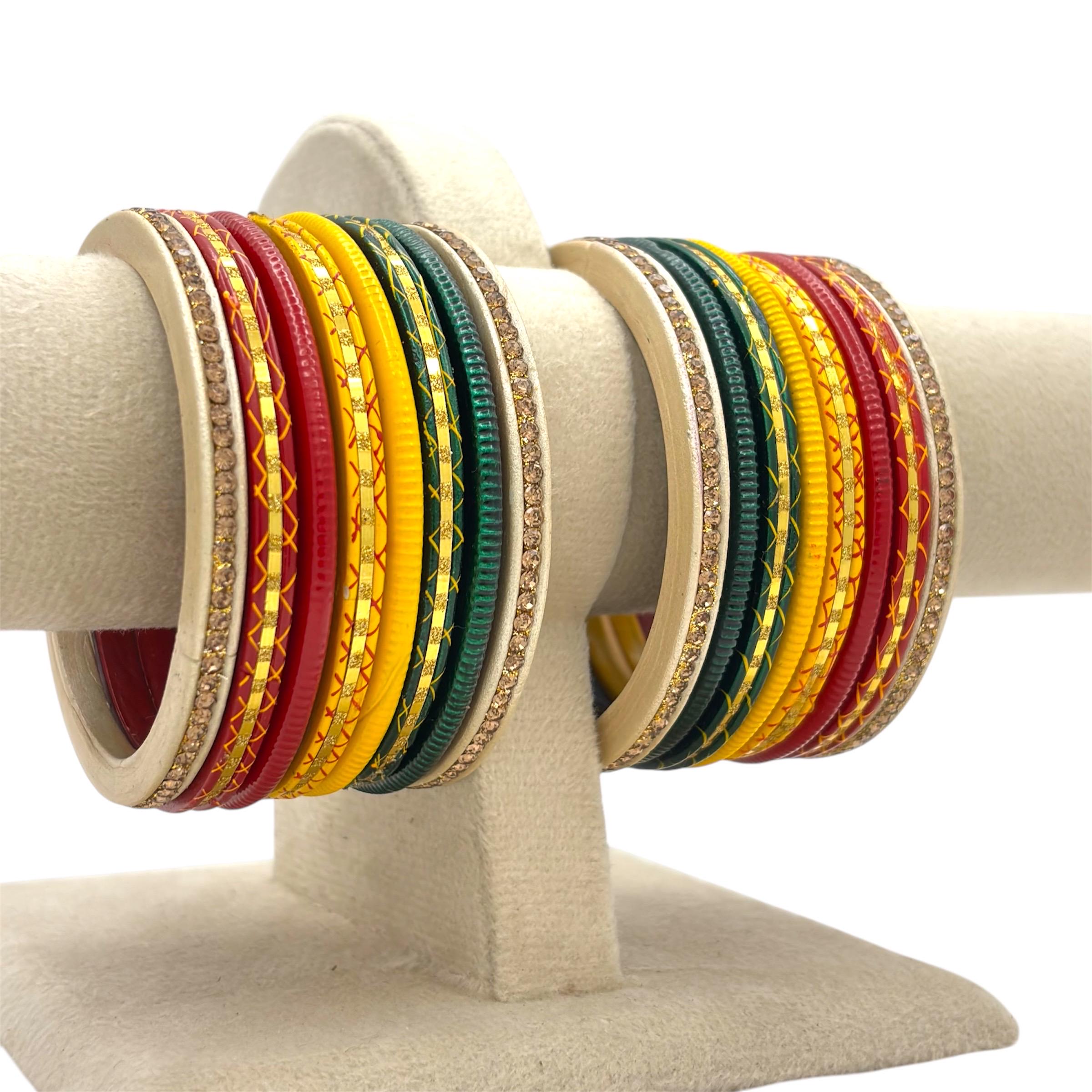 Kashmiri Lac Meenakari Bangles: Colorful Indian Bracelet Set - Etsy