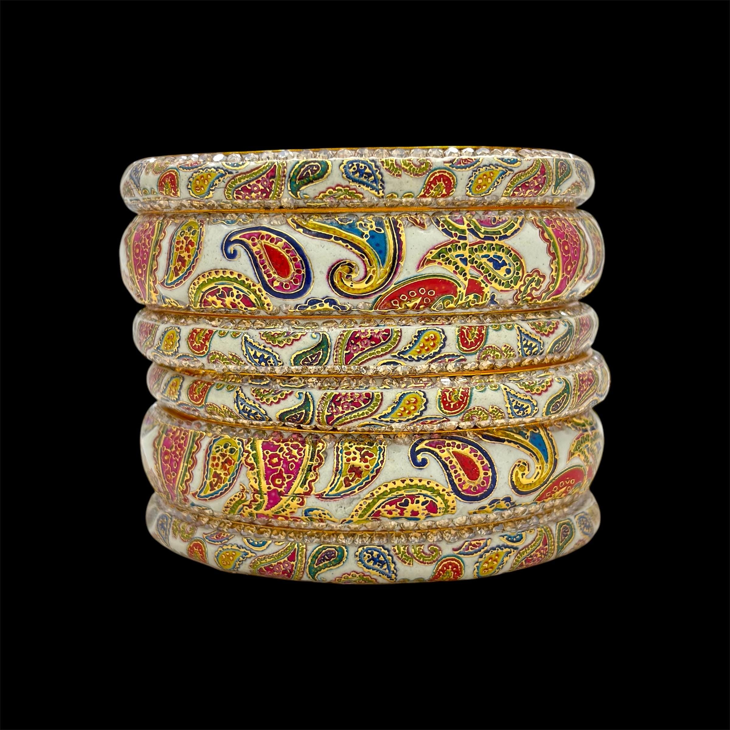 Jaipuri Bangles Lac Meenakari Bangle Set: Indian Newly Married