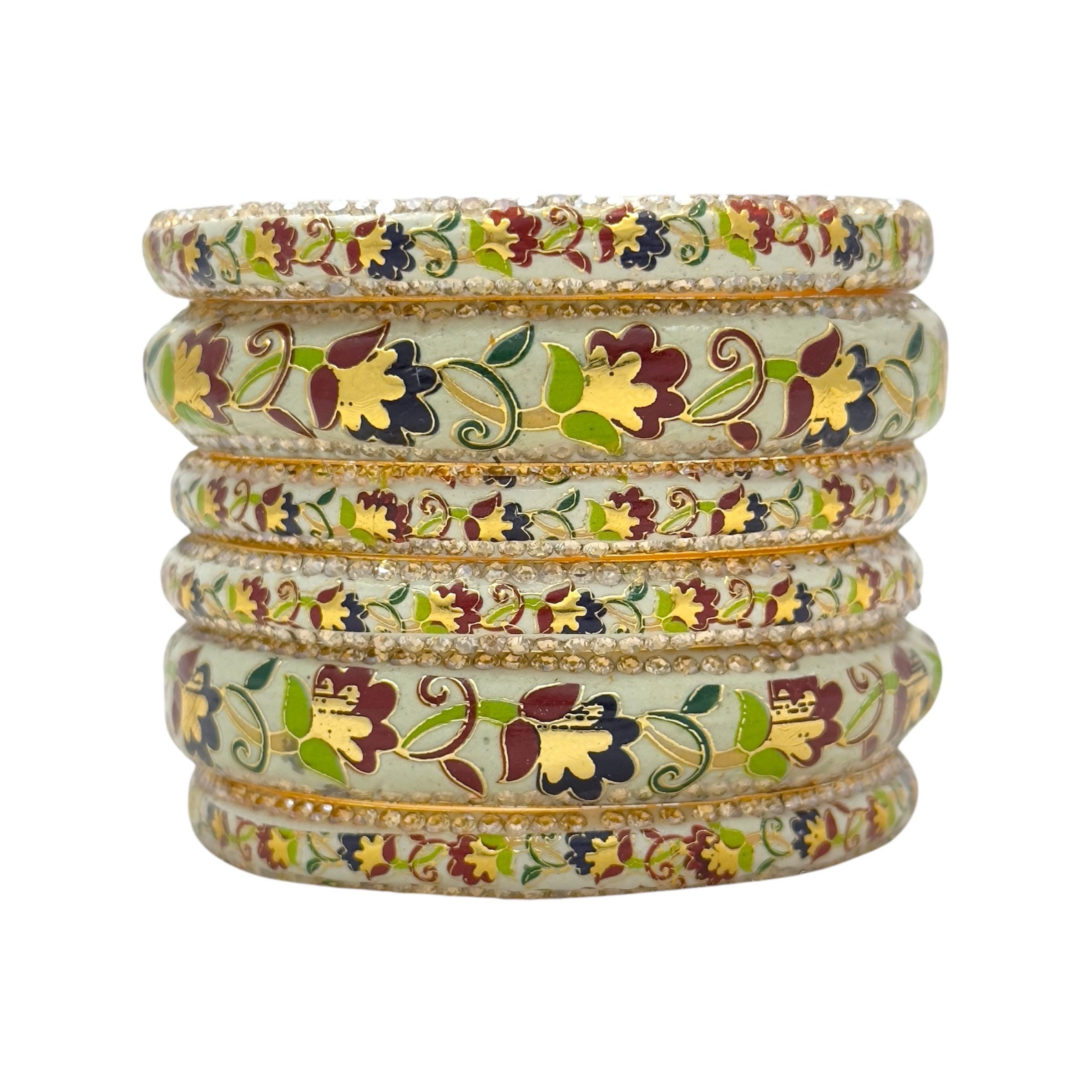 Kashmiri Handmade Lac Meenakari Bangles: Indian Bridal Jewelry - Etsy