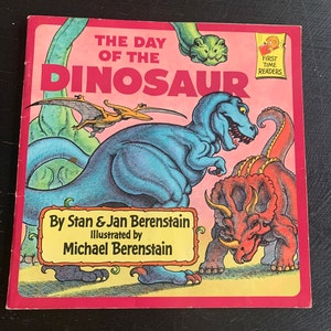 The Day of the Dinosaur by Stan & Jan Berenstain/ First Time Readers Book/ Paperback Book/ Vintage 1987/ Children’s Book/ Nostalgic Gift