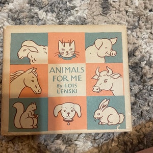 Animals For Me by Lois Lenski/Vintage 1959 First American Edition/ Nostalgic Gift/ Children’s Book/Baby Shower Gift