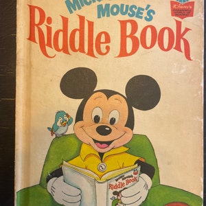 Mickey Mouse’s Riddle Book Disneys Wonderful World Of Reading / Nostalgic Gift/ Vintage 1972/ Children’s Book