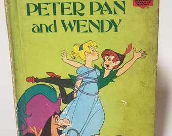 Peter Pan and Wendy/ Vintage 1981 Disney's Wonderful World of Reading hardcover book/Collectible Book/Childrens Books/Nursery Decor