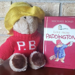 Paddington Bear Plush and Book Set/Vintage 1981 Eden Toys Paddington Bear & Love From Paddington 2014 Hardcover Book/Nostalgic Gift/Nursery