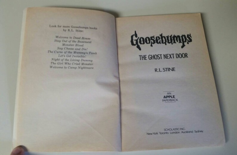 Goosebumps Book 10 The Ghost Next Door By R L Stine 1993 Scholastic Paperback Halloween Decor Homeschooling Collectible Nostalgic Gift