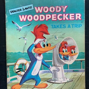 Woody Woodpecker Takes a Trip by Walter Lantz/ Golden Press Paperback/ Vintage 1980s/ Children’s Book/ Nostalgic Gift