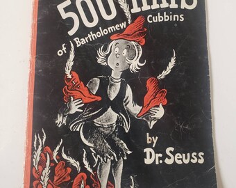 The 500 Hats of Bartholomew Cubbins by Dr. Seuss/Vintage 1966 Scholastic Paperback Book/Nostalgic Gift/Nursery/Baby Shower Gift