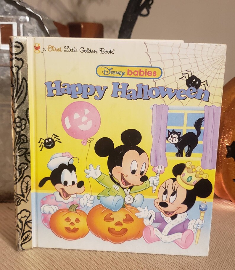 Disney Babies Happy Halloween/Vintage 1997 First Little Golden Book/Halloween Gift/Disney Babies/Mickey/Minnie/Daisy/Donald/Nostalgic Gift image 1