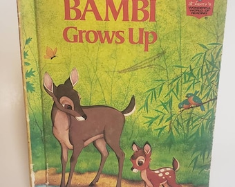 Disney's Bambi Grows Up/Disney's Wonderful Worldof Reading/Nursery Decor/Woodland Animals/Vintage 1975 Collectible Book
