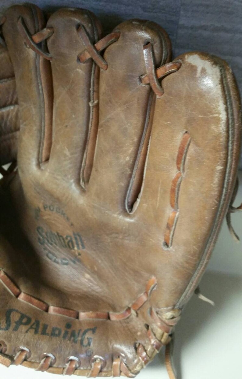 Spalding Softball Glove/Vintage Left Hand Leather Softball Etsy