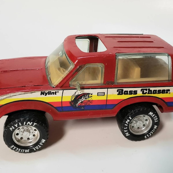 Ford  Bronco Bass Chaser Red/Vintage Nylint Metal 7.5" Ford Bronco/Collectible Rare Toy/Nostalgic Christmas Gift/Baby Shower Gift/Kids Room