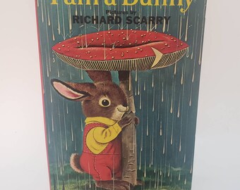 I Am A Bunny by Richard Scarry/Vintage 1963 Golden Sturdy Board Book/Nursery Decor/Baby Shower Gift/Nostalgic Christmas Gift/Board Book