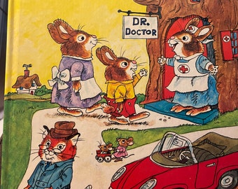 Richard Scarrys Nicky Goes to the Doctor Big Golden Book/ Nostalgic Gift/ Vintage 1972/ Children’s Book